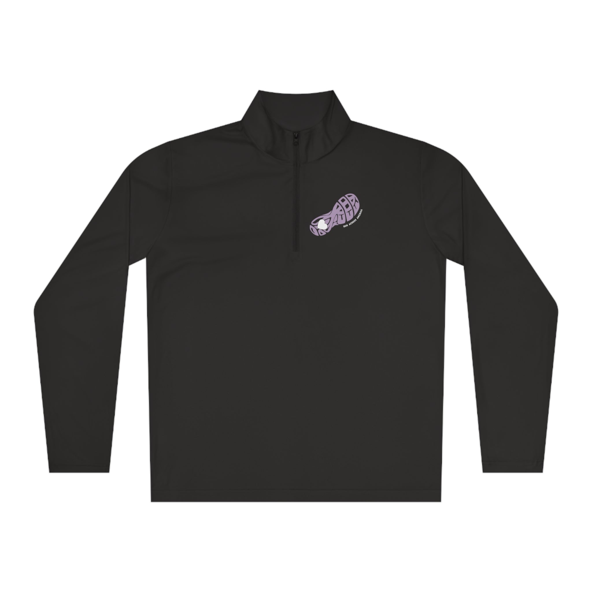 Printify Heart Footprint Quarter Zip Pullover Black M