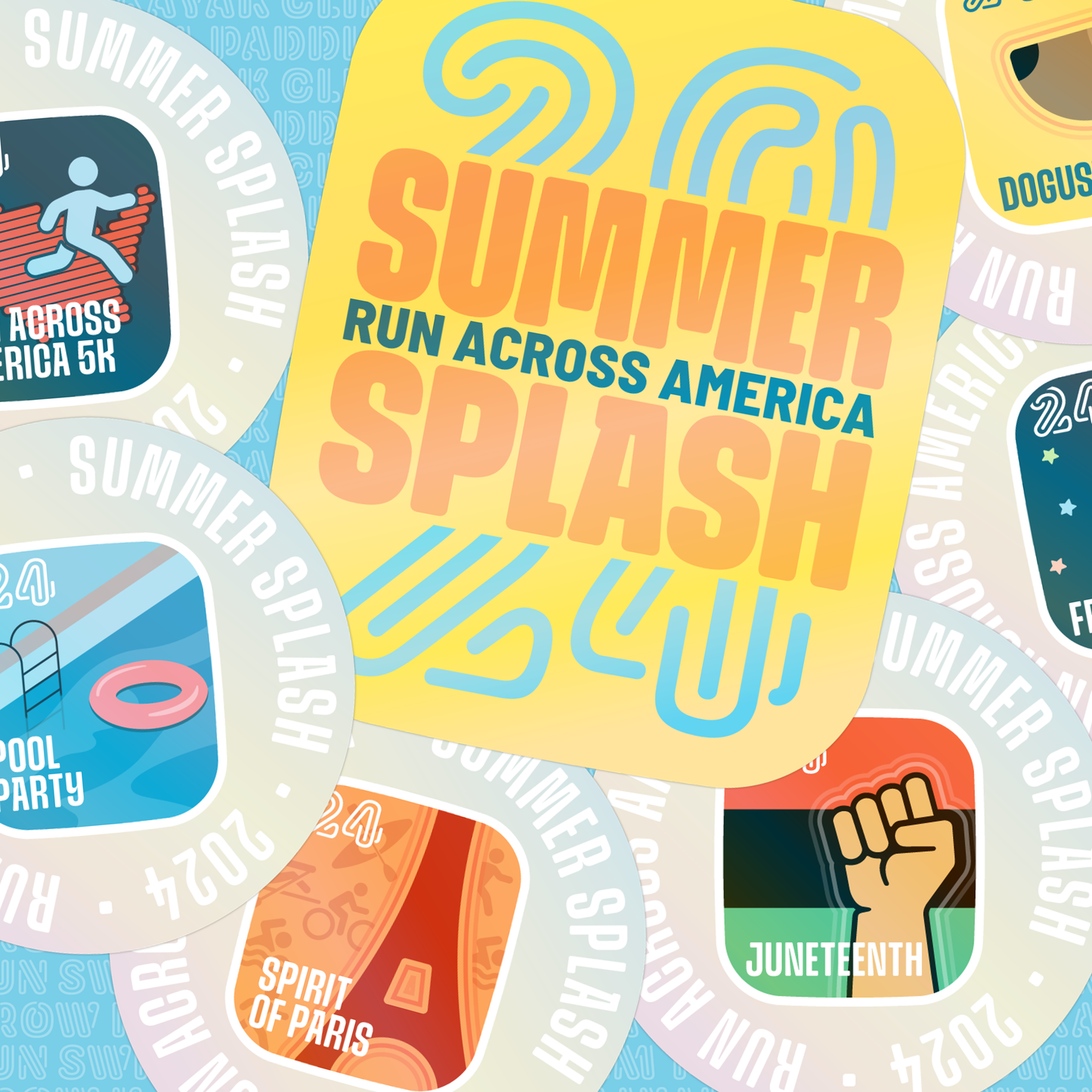 Holographic stickers: Summer Splash 2024