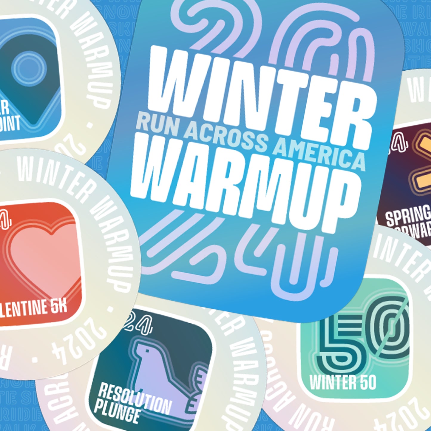 Holographic stickers: Winter Warmup 2024